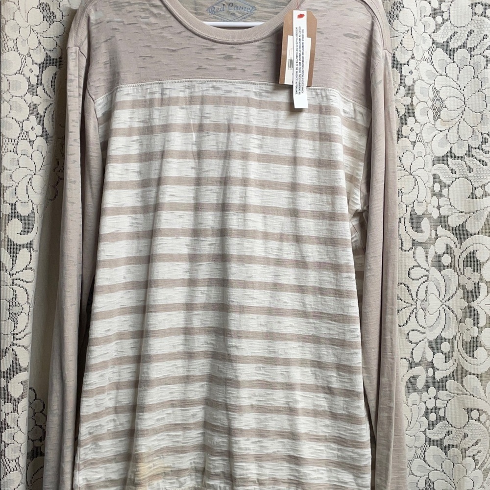 Red Camel Beige Knit Pull Over Long Sleeve Shirt NWT